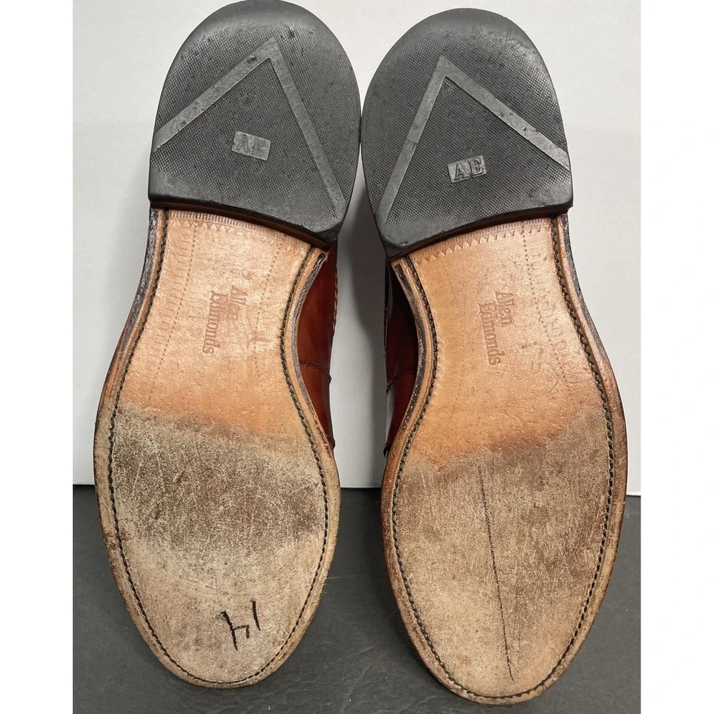 ALLEN‎ EDMONDS CODY Kiltie Tassel Loafers 9.5 D Brown Woven Leather Men's Shoes